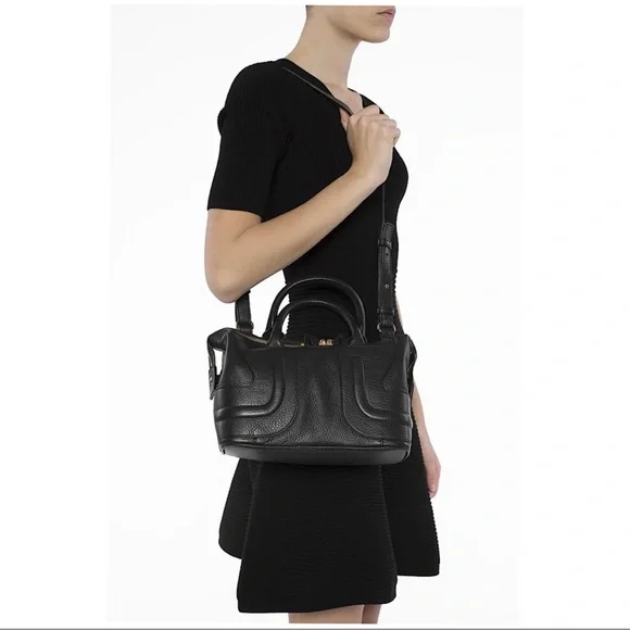 See By Chloe Kay Black Leather Satchel Shoulder Crossbody Bag - Picture 1 of 16